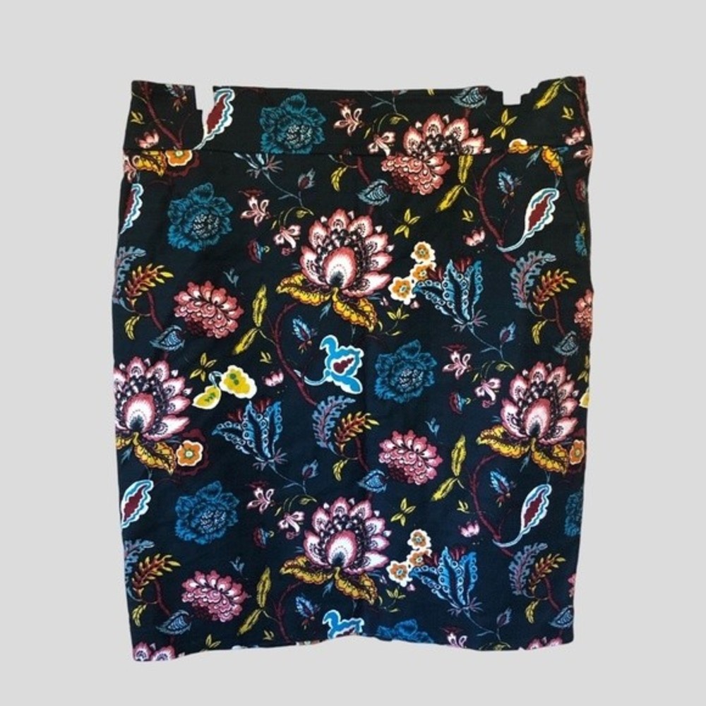 Loft Floral Embroidered  straight  Skirt Size 14 - Picture 6 of 11